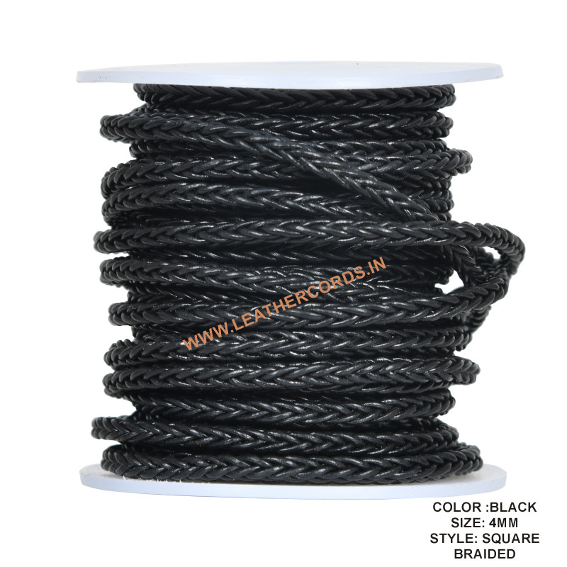 Handcrafted Braided Leather Cord for Necklace Bracelet Handmade Square Braided boho 20m pack